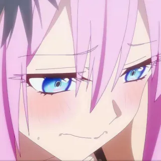 🦭 52625738 애니메이션, 소녀, 분홍 머리, 귀여운, 볼 빨개짐, 만화 telegram sticker