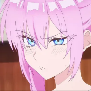 🦭 a54e687b 애니메이션, 소녀, 핑크 머리, 화난, 귀여운, 만화 telegram sticker