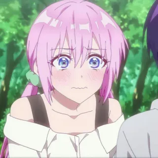 🦭 a5e90b9a 애니메이션, 소녀, 분홍 머리, 귀여운, 표정, 홍조, 애니메이션 소녀 telegram sticker