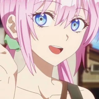 🦭 e015ae56 애니메이션 여자, 핑크 머리, 귀여운, 애니메이션, 만화, 캐릭터 telegram sticker