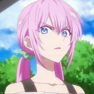 🦭 f514d08c 애니메이션, 여자, 분홍머리, 만화, 귀여운, 여성, 캐릭터, 표정 telegram sticker