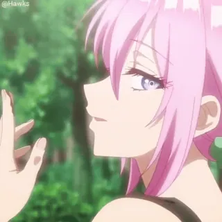 🔥 3cd82f6e аниме, девушка, розовые волосы, мультфильм telegram sticker