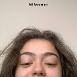 😡 0e8f13d5 hi i love u sm 愛, 挨拶, ポートレート, 女性, 自撮り telegram sticker