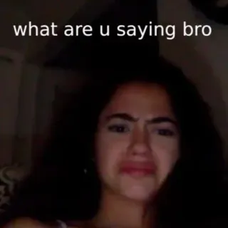 😡 12faecd5 what are u saying bro ミーム, 表情, 質問, 混乱, イライラ, インターネット telegram sticker