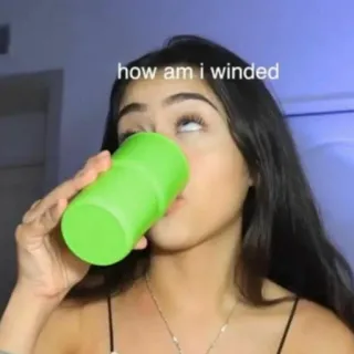 😡 1fb0f0cd how am i winded 女性, 飲んでいる, カップ, 表情, 疲れた telegram sticker