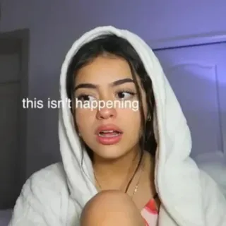 😡 414068a7 this isn't happening 女性, 女の子, 悲しい, ショック, 混乱, ローブ, 不安 telegram sticker