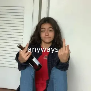 😡 6c242b1c anyways 中指, 攻撃的, カジュアル, ボトル, 失礼, ジェスチャー telegram sticker