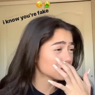 😡 e6ab46ca i know you're fake 女性, 泣く, 悲しい, 動揺, 感情, 表情 telegram sticker