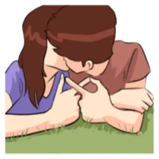 ❤ 90668b04 จูบ, ความรัก, ความโรแมนติก, คู่รัก, ความสัมพันธ์, โรแมนติก telegram sticker