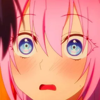 😳 1a2cf7b0 애니메이션, 소녀, 분홍 머리, 충격, 귀여운 telegram sticker