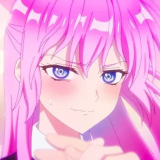 😳 1e00e642 애니메이션, 여자, 분홍머리, 만화 telegram sticker