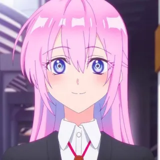 🙂 1f6a2d5d 애니메이션, 소녀, 분홍 머리, 만화 telegram sticker