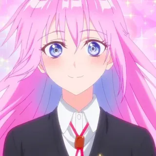 🙂 2d5278e3 애니메이션, 소녀, 핑크 머리, 귀여운, 만화, 캐릭터 telegram sticker