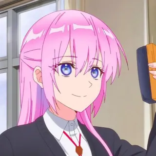 🙂 427f062c 애니메이션 여자, 분홍 머리, 만화, 캐릭터, 귀여운, 만화 telegram sticker