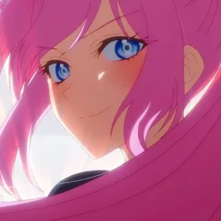 😏 6083b956 애니메이션, 소녀, 핑크 머리, 귀여운, 인물 사진 telegram sticker