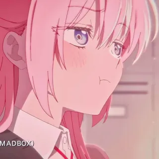 😡 677bc28e MADBOX 애니메이션, 여자, 분홍색 머리, 귀여운, 볼터치 telegram sticker