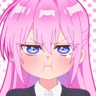 😡 79bc56ad 애니메이션, 여자, 분홍색 머리, 귀여운, 만화, SD캐릭터 telegram sticker