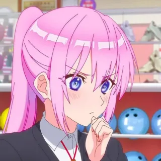 🤔 80ee4e0e 애니메이션, 분홍 머리, 캐릭터, 소녀, 만화, 만화영화 telegram sticker