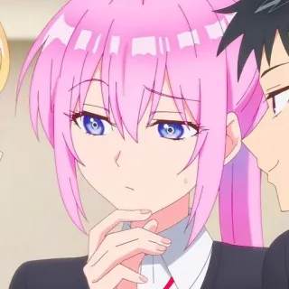 🤔 b3e20d95 애니메이션, 만화, 분홍 머리, 소녀, 캐릭터, 귀여운 telegram sticker