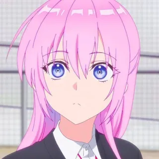 😐 b8e6f3a2 애니메이션, 여자, 핑크 머리, 캐릭터, 만화, 애니 telegram sticker