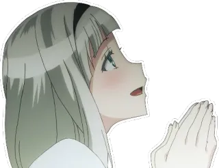 ๐ 3f18900a anime, girl, praying, pleading, begging, requesting telegram sticker