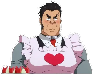๐ 4c0e289f anime, maid, character, person, man, cooking telegram sticker