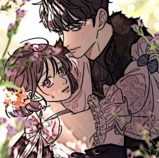 📱 728c6633 koppel, romantiek, liefde, illustratie, bloemen, anime, manga telegram sticker