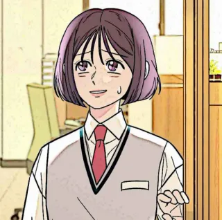 📱 aa8db144 vrouw, cartoon, kantoor, das, uniform, nerveus telegram sticker