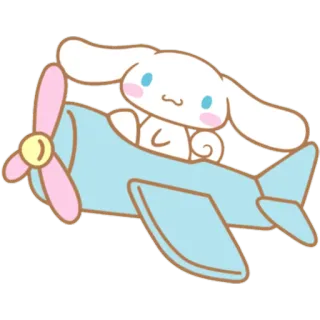 ✈ 2d07becb Cinnamoroll kawaii, cute, airplane, cartoon, cinnamoroll, sanrio telegram sticker