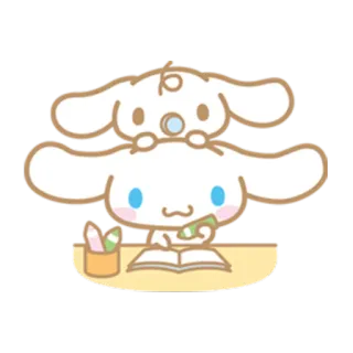 👯 b3dfe422 Cinnamoroll cinnamoroll, sanrio, cute, kawaii, writing, dog telegram sticker