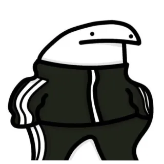 😐 7055a4b8 florkofcows, figur, sticker, trainingsanzug, cartoon, lustig, meme telegram sticker