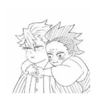 😄 025c6fa1 อนิเมะ, มิตรภาพ, ตัวละคร, สเก็ตช์, น่ารัก telegram sticker