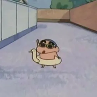 🐧 28bc4c70 Shin-chan Crayon Shin-chan cartoon, anime, character, swim ring, pool, summer telegram sticker