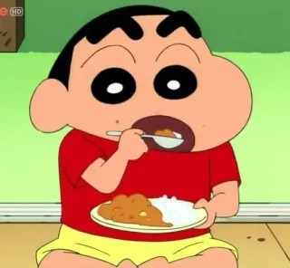 🐧 4601381c Shin-chan Crayon Shin-chan anime, cartoon, eating, food, child, funny telegram sticker
