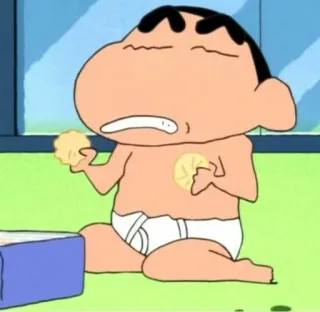 🐧 5fcdfa35 Shin-chan Crayon Shin-chan anime, cartoon, funny, character, Shin-chan, Crayon Shin-chan, eating telegram sticker