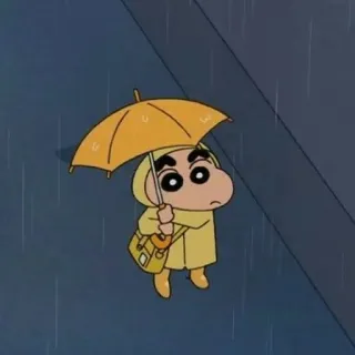🐧 655338f1 Shinchan Crayon Shin-chan shinchan, crayon shin-chan, anime, rain, umbrella, cartoon telegram sticker