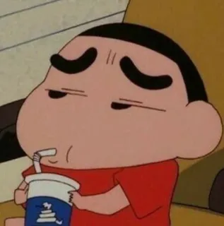 🐧 816af069 Shin-chan Crayon Shin-chan Shin-chan, Crayon Shin-chan, anime, cartoon, drinking, casual telegram sticker