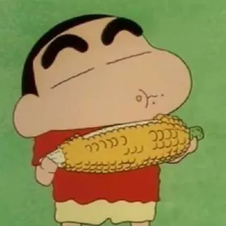 🐧 b0850993 Shin-chan Crayon Shin-chan anime, cartoon, crayon shin-chan, shin-chan, eating, corn telegram sticker