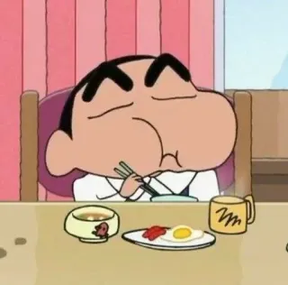 🐧 b6c254a3 Shin-chan cartoon, animation, eating, breakfast, lunch, food telegram sticker