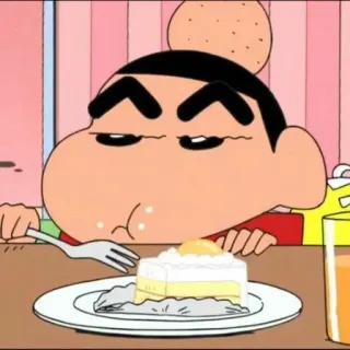 🐧 c78bed8f Shin-chan Crayon Shin-chan anime, crayon shin chan, cartoon, cake, eating, funny telegram sticker
