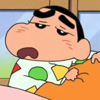 🐧 d1f969a7 Shin-chan Crayon Shin-chan shin-chan, crayon shin-chan, anime, cartoon, sleepy, tired, manga telegram sticker