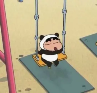 🐧 dc8be8e6 Shin-chan Crayon Shin-chan anime, cartoon, child, panda, swing, cute, crayon shin-chan telegram sticker