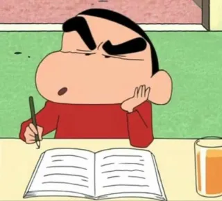 🐧 f392795d Shin-chan Nohara Crayon Shin-chan Shin-chan, anime, writing, cartoon, studying, character telegram sticker