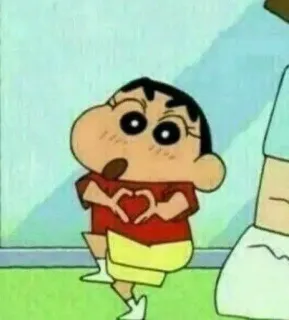 🍠 5226838f Shin-chan Crayon Shin-chan 애니메이션, 만화, 짱구, 크레용 신짱, 하트, 귀여운 telegram sticker