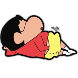 😏 4cfeb37e Shin-chan Crayon Shin-chan 动漫, 卡通, 躺, 困, 蜡笔小新 telegram sticker
