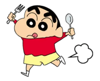 😋 2341ca4d Shin-chan cartoon, anime, funny, child, food, Shin-chan whatsapp sticker