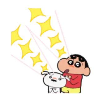 🤩 71b86023 Shin-chan Crayon Shin-chan anime, cartoon, stars, cute, Crayon Shin-chan whatsapp sticker