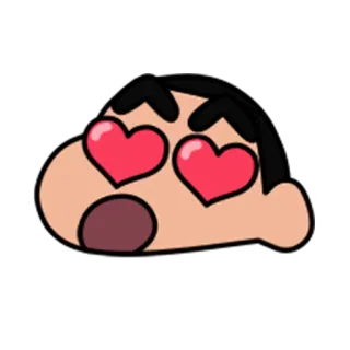 😍 b8fb39dc Shin-chan Crayon Shin-chan 动漫, 卡通, 爱, 爱心, 眼睛, 蜡笔小新 telegram sticker