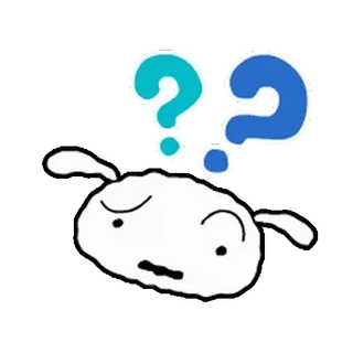 ❓ 05e24a10 znak zapytania, zmieszany, chmura, wątpliwość, kreskówka, myślenie telegram sticker