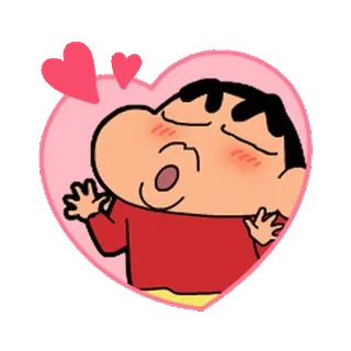 😘 28018fc9 Shin-chan Crayon Shin-chan Kreskówka, Anime, Serca, Słodkie, Miłość, Shin-chan telegram sticker